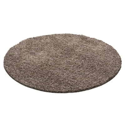 Afbeelding van Rond Hoogpolig vloerkleed Life Mokka Ø 200cm Adana Carpets