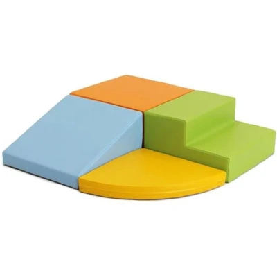 Afbeelding van Soft Play foam speelset Crawler lichte kleuren schuimblokken set blokken met glijbaan