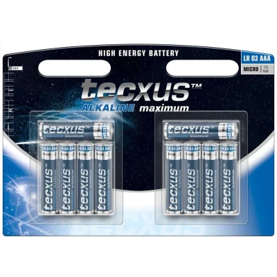 Afbeelding van Tecxus Alkaline Micro AAA batterij in een verpakking van 10