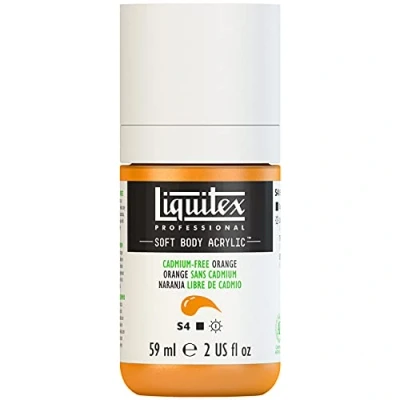 Afbeelding van Liquitex 1959892 Professional Acrylfarbe Soft Body Künstlerfarbe in cremiger deckender Konsistenz, hohe Pigmentierung, lichtecht &amp; alterungsbeständig, 59ml Flasche Kadmiumfrei Orange