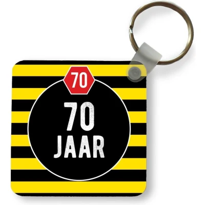 Afbeelding van Sleutelhanger Uitdeelcadeautjes Jubileum Feest 70 jaar Plastic