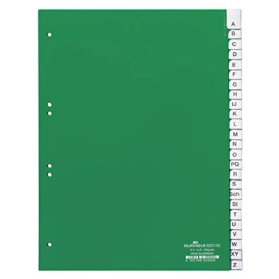 Afbeelding van Durable Tabbladen A4 25 delig gelaste tabs A Z (Duits) en voorblad PP