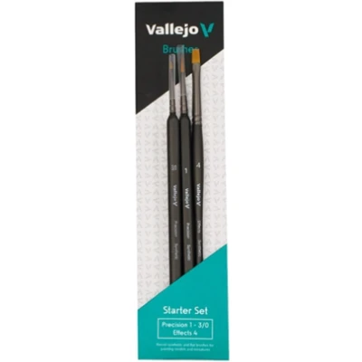 Afbeelding van Pinsel: Vallejo Brush Set Starter Toray (3) (3/0 1 Flat Dry 4)