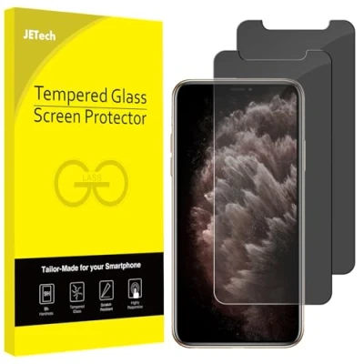 Afbeelding van JETech Privacy Screen Protector voor iPhone 11 Pro Max en Xs 6,5 inch, Anti Spy Gehard Glas Schermbeschermer, 2 Stuks