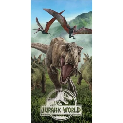 Afbeelding van Jerry Fabrics Jurassic World badhanddoek handdoek strandlaken 70 x 140 cm