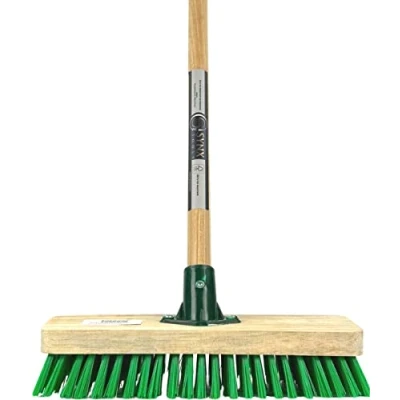 Afbeelding van Synx Tools Tegelborstel 28cm Mosbezem Bezem Mos Onkruidborstel Harde Borstel met st