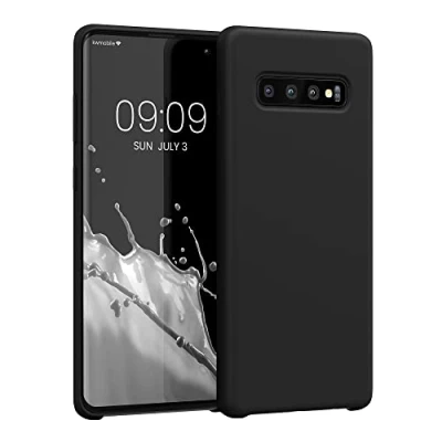 Afbeelding van kwmobile telefoonhoesje geschikt voor Samsung Galaxy S10 Plus / S10+ Hoesje met siliconen coating Smartphone case in mat zwart