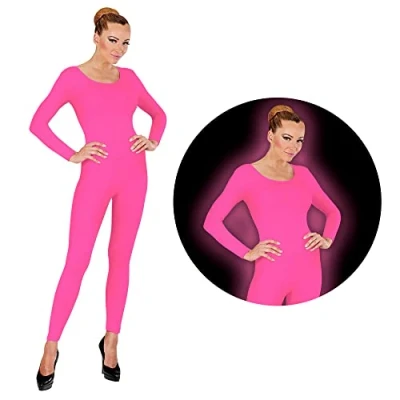 Afbeelding van Widmann Dans &amp; Entertainment Kostuum Neon Roze Bodysuit Glow Vrouw Small / Medium Carnavalskleding Verkleedkleding