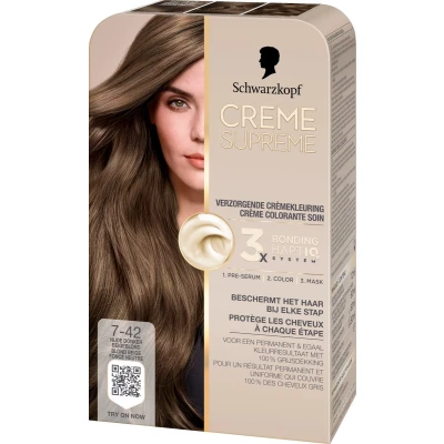 Afbeelding van Schwarzkopf CREME SUPREME 7 42 Permanente Haarverf Haarkleuring
