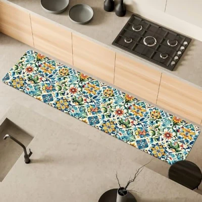 Afbeelding van Comart, Austin Keukentapijt, van polyester, bedrukt, antislip, tegels, 50 x 230 cm