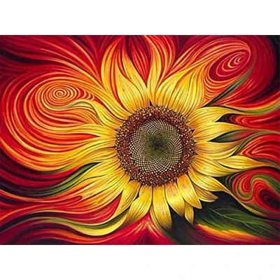 Afbeelding van OWN4B Kruissteekkits gestempeld, mooie zonnebloem bedrukt patroon 11CT 14,2x18,1 inch DIY borduurpakket (zonnebloem)