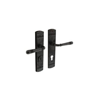 Afbeelding van Intersteel achterdeurbeslag Helena PC72mm met kerntrekbeveiliging oud grijs