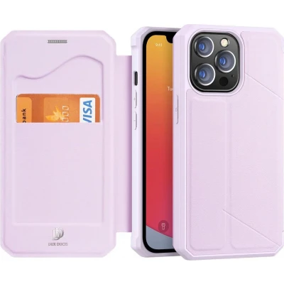 Afbeelding van iPhone 13 Pro Max Hoesje Dux Ducis Skin X Wallet Case Roze