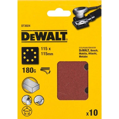 Afbeelding van DeWalt Accessoires Schuurpapier 1/4, 115x115mm, geperforeerd, velcro, K180 DT3024 QZ