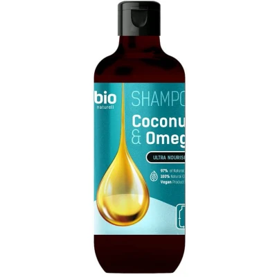 Afbeelding van Natuurlijke haar shampoo Kokos olie en Omega beschadigd futloos dun 355ml