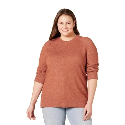 Afbeelding van Amazon Essentials Dames Classic Fit Soft Touch Lange Mouw Crewneck Trui, Caramel, S