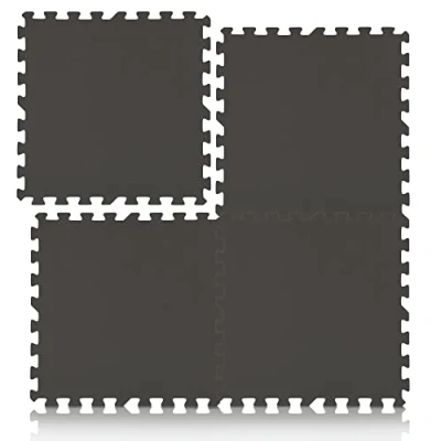 Afbeelding van Zwembadonderlegmat, antraciet, 8 stuks à 50 x cm (2 m²), vloerbeschermingsmat voor zwembad en kinderbadje, beschermt de zwembadvloer tegen beschadigingen