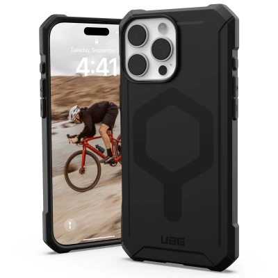Afbeelding van Apple iPhone 16 Pro Max MagSafe Hoesje Siliconen en TPU (zacht) UAG Softcase/Backcover Zwart Telefoonhoesje Shockproof/Valbescherming