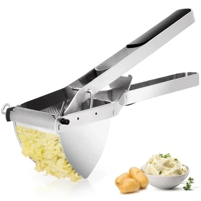 Afbeelding van VSRG Grote aardappelstamper &amp; rijstmachine, roestvrij staal met siliconen handvat en vaatwasmachinebestendig! Heavy Duty voedselpers voor aardappelpuree, fruit groenten.