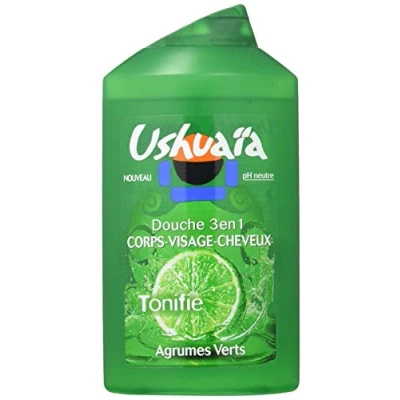 Afbeelding van Ushuaïa 3 in 1 Douche voor Lichaam en Gezicht Mannen Citrus Groen, 250 ml
