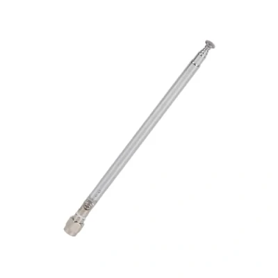 Afbeelding van 6 secties zilveren legering telescopische antenne, SMA mannelijke connector antenne radio TV antennes DVB T radioscanner voor radiocommunicatie 40 MHz 6G