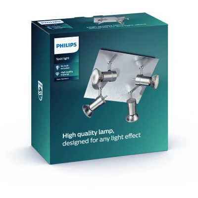 Afbeelding van Philips Titan Opbouwspot GU10 4x Zilver