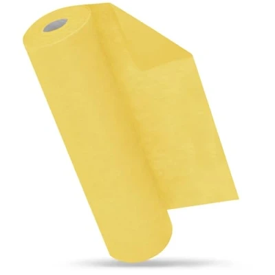 Afbeelding van Tafelloper tafeldecoratie geel (30 cm x 25 m) verjaardag bruiloft tafelband