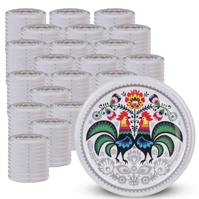 Afbeelding van KADAX Schroefdeksel met diameter van 82 mm, metalen twist off deksel, reservedeksel voor inmaakpotten en weckpotten, deksel 6 inkepingen (hanen, 200 stuks)
