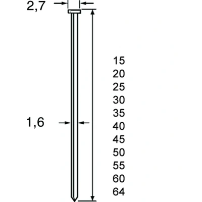 Afbeelding van Dutack 5138039 SKN16 Brad Verzinkt 1,6 x 64mm (2500st)