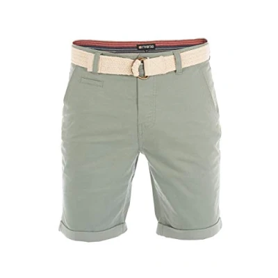 Afbeelding van Riverso RIVHenry Chino short voor heren met riem, bermuda, korte broek, 98% katoen, lichtblauw, donkerblauw, marineblauw, rood, groen, oranje, Beige, grijs, W30 W42, Sahara Sand 40