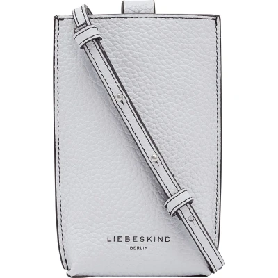 Afbeelding van LIEBESKIND BERLIN Leren Schoudertas mobiele telefoon Mia Mobile Pouch Alice Blue Lichtblauw