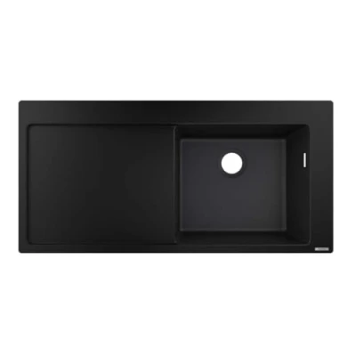 Afbeelding van hansgrohe Keuken/SilicaTec granieten spoelbak (inbouw 450 mm met afdruipvlak voor 600 onderkast) grafietzwart