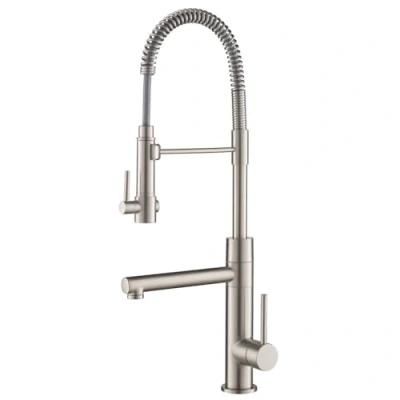 Afbeelding van Kraus KPF 1603SFS Artec Pro Spot Free RVS Finish 2 Functie Commerciële Stijl Voorspoelen Keukenkraan met neerklapbare veeruitloop en potvulling, 61 cm