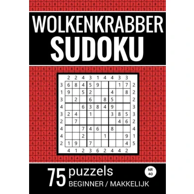 Afbeelding van Wolkenkrabber Sudoku Nr. 40 75 Puzzels Beginner / Makkelijk