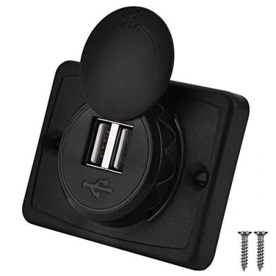 Afbeelding van dubbele USB oplader voor auto, waterdicht, 3,1 A, poort, oplader, stopcontact, 12 V, led, auto onderdelen, accessoires