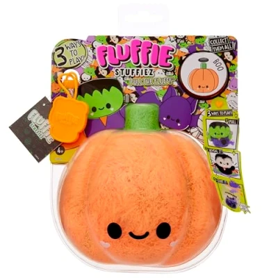 Afbeelding van Fluffie Stuffiez Halloween Pompoen Klein Pluche Verzamelobject Verrassende Onthulling Uitpakken Knuffelbare ASMR Zacht Fidget, DHZ, Pluis Trekken Voor Kinderen van 4+ en Verzamelaars