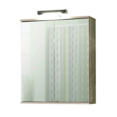 Afbeelding van Schildmeyer Spiegelkast Isola Breedte 60 cm, 2 deurs, ledverlichting, schakelaar /stekkerdoos