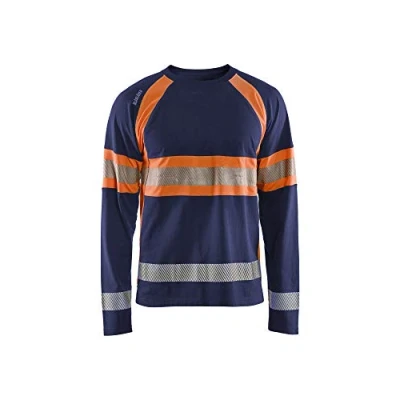 Afbeelding van High Vis T shirt lange mouw Marineblauw/Oranje Blåkläder