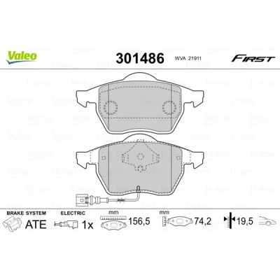 Afbeelding van Valeo Remblokset 301486