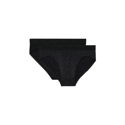 Afbeelding van HOM Neels Mini briefs H01 2pack Black/black print mannen L