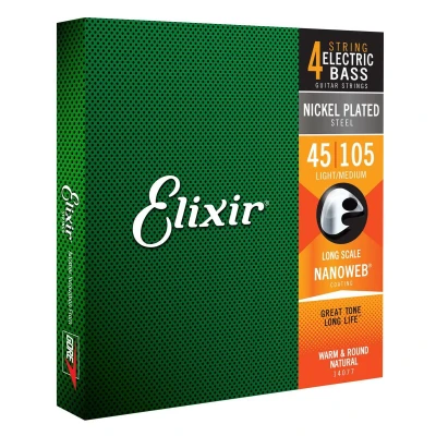 Afbeelding van Elixir 14077 Nanoweb 4 String Medium Long Scale 45 105