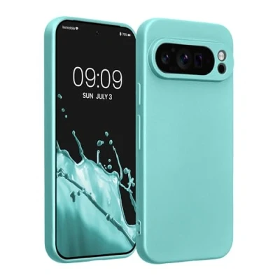 Afbeelding van kwmobile metallic telefoonhoesje van TPU geschikt voor Google Pixel 9 Pro Flexible case smartphone In mintgroen
