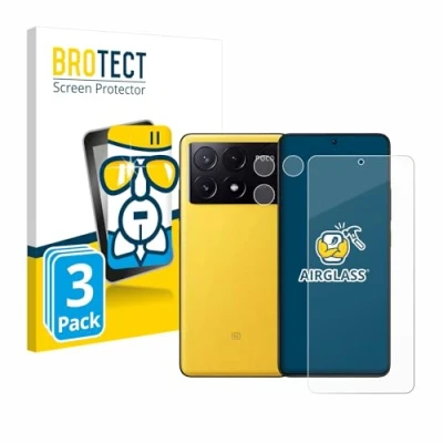 Afbeelding van BROTECT Screenprotector voor Xiaomi Poco X6 Pro (Voor+Camera) Folie Beschermfolie Beschermglas transparant (3 Stuks)
