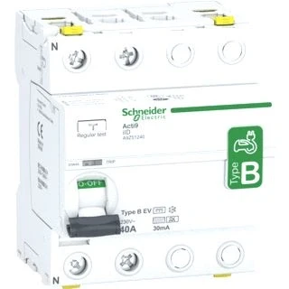 Afbeelding van Schneider electric acti 9 aardlekschakelaar 2 polig 40a 30ma onmiddelijk type b ev a9z51240