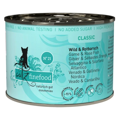 Afbeelding van catz finefood Blik 6 x 200 g Kattenvoer Wild &amp; Roodbaars