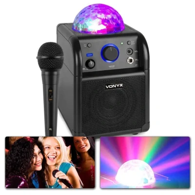 Afbeelding van Vonyx SBS50B Karaokeset met microfoon, Bluetooth en lichteffect