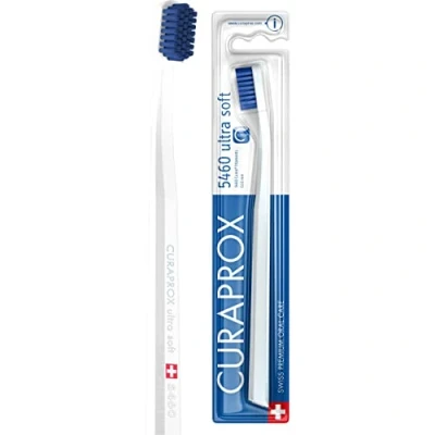 Afbeelding van Curaprox Tandenborstel CS 5460 Ultra Soft Handtandenborstel voor volwassenen met CUREN borstelharen wit blauw