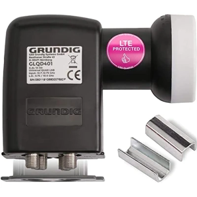 Afbeelding van GSS Quad LNB, test zeer goed, voor digitale satellietschotel, 4 deelnemers, ontvangers, voudig, met LTE filter, satellieten, HD, 4K, 0,1 dB, koude en hittebestendig + opdraaihulp