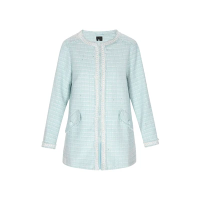 Afbeelding van Dreimaster Halflange jas, Dames, Maat: 40, Mint glitter