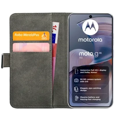Afbeelding van Mobilize PU leer Book Case Zwart Motorola Moto G55 5G